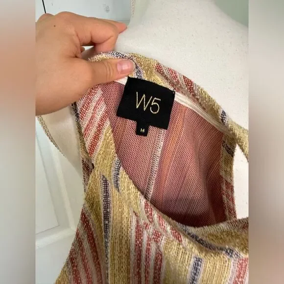 Stripped Earthy Bohemian Casual Top by the Brand W5 Sz Medium - Picture 6 of 6